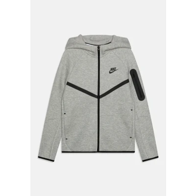 Image of Nike Sportswear TECH Unisex Zipup sweatshirt for kids, Size: 6 7y, Dark grey heather/black