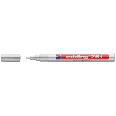 Image of Edding 751 Bullet Tip Paint Marker Fine Silver (Pack of 10) 054