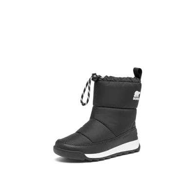 Image of Sorel Childrens Whitney II PLUS Puffy WP Unisex Winter boots for kids, Size: 9K, Black/sea salt Synthetics/textile