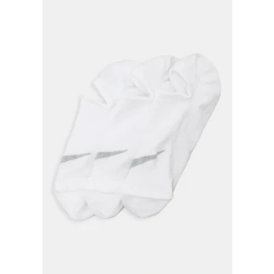Image of Nike Performance Everyday PLUS Footie 3 PACK Trainer socks, Women&#039;s, Size: Small, White/wolf grey