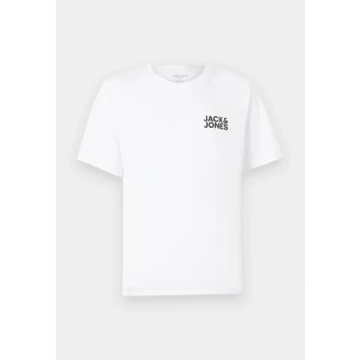 Image of Jack &amp; Jones Jjecorp LOGO SS O NECK NOOS Print Tshirt, Men&#039;s, Size: Medium, White