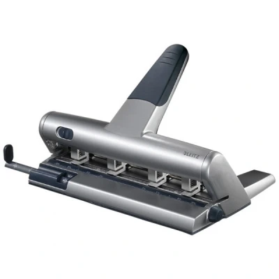 Image of Leitz 51140184 Adjustable Hole Punch, up to 6 punching, 30 Sheets, Metal, AKTO, 51140084 Silver