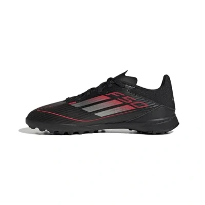 Image of adidas Performance F50 League TF Unisex Astro turf trainers for kids, Size: 11K, Core black/iron metallic/lucid red Synthetics/textile