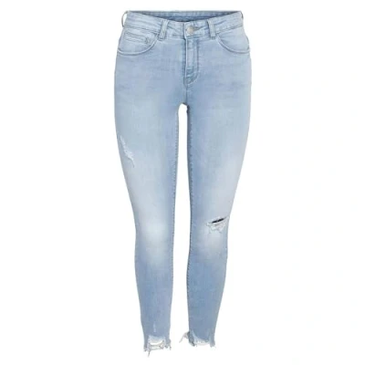 Image of Noisy May Nmkimmy Destroy Jeans Skinny Fit, Women&#039;s, Size: 28x30, Light blue denim