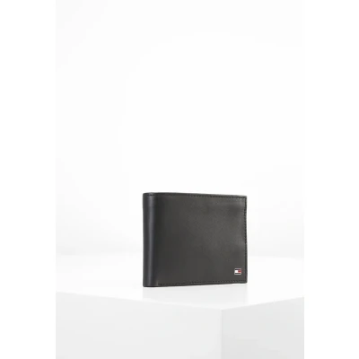 Image of Tommy Hilfiger Men Eton Trifold Walled with Coin Compartment, Black (Black), OS