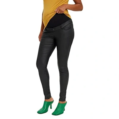 Image of Name It Women&#039;s Vmmseven SS Smooth Coated Pants Noos, Black/Detail: coated, M / 32