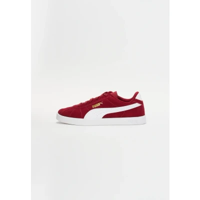 Image of Puma CLUB II JR Unisex Trainers for kids, Size: 3, Dark crimson/white/gold Suede
