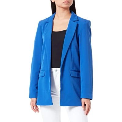 Image of PIECES Women&#039;s Pcbozzy Ls Loose Blazer Noos Bc, Mazarin Blue, L