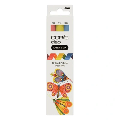 Image of COPIC Ciao Layer &amp; Mix Set Of 3 Pens, Brilliant Palette Markers, Art, Colouring, Graphic, Highlighter, Design, Anime Manga