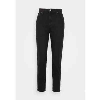 Image of Calvin Klein Jeans MOM Tapered Fit, Women&#039;s, Size: 24, Denim black