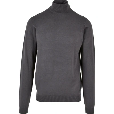 Image of Urban Classics Turtleneck Jumper, Men&#039;s, Size: Small, Darkgrey