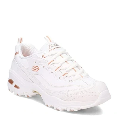 Image of Skechers Sport D&#039;LITES Trainers White/rose goldcoloured, Women&#039;s, Size: 6.5, gold/coloured shoes