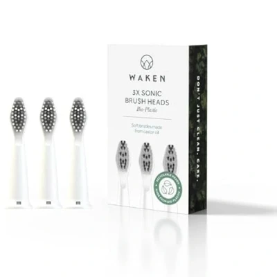Image of Waken Mouthcare Sonic Toothbrush Heads White (Pack of 3)