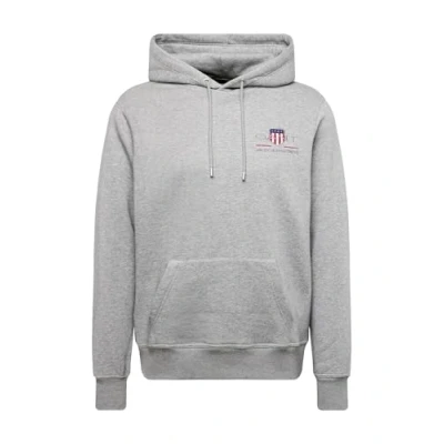 Image of GANT Medium Archive Shield Hoodie Sweatshirt, Men&#039;s, Size: Large, Grey melange