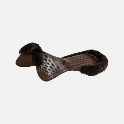 Image of Acavallo Drilex Therapeutic Gel Pad with 1/2 Lambskin Edge for a Healthy Horse&#039;s Back, Size: M, Colour/Fur Colour: Brown/Brown