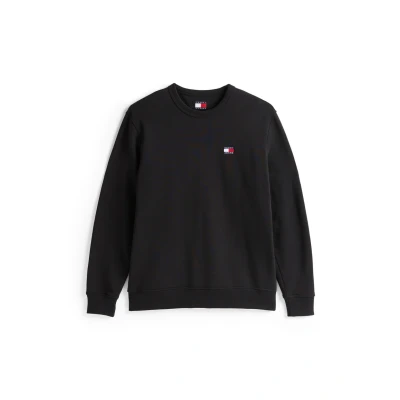 Image of Tommy Jeans Badge CREW Sweatshirt, Men&#039;s, Size: 34, Black