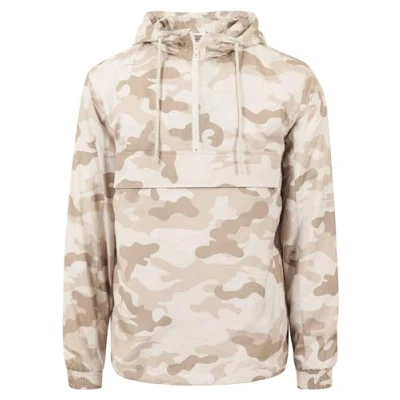 Image of Urban Classics CAMO PULL OVER Windbreaker Windbreaker, Men&#039;s, Size: Large, Sand