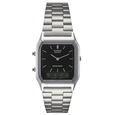 Image of Casio Watch silvercoloured/black, Size: One Size, Silver coloured/black
