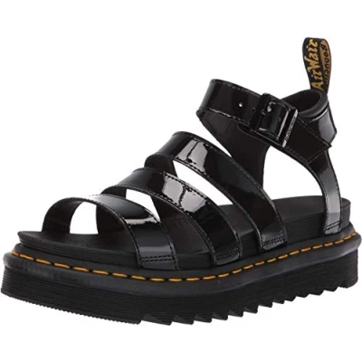 Image of Dr. Martens Blaire Platform sandals, Women&#039;s, Size: 6.5, Black Leather