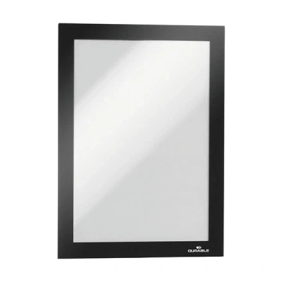 Image of Durable DURAFRAME Magnetic Frame A5 Format In Black Pack of 5 Frames Document for Professional Internal Signage