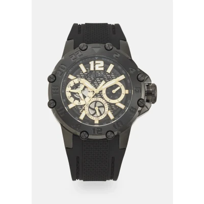 Image of Guess Contender Watch, Men&#039;s, Size: One Size, Black sunray/black