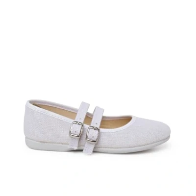 Image of Pisamonas Merceditas Doble Hebilla Ankle strap ballet pumps for kids, Size: 11K, Blanco Textile