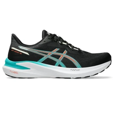 Image of Asics GT 1000 13 Road running shoes, Men&#039;s, Size: 7, Black/wave teal Textile/synthetics