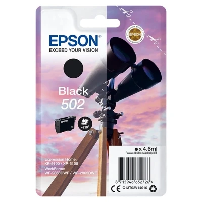 Image of Epson 502 Black Binoculars Genuine Ink Cartridge, Standard