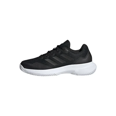 Image of adidas Women&#039;s Gamecourt 2.0 Tennis Shoes Sneaker, Core Black Silver Met, 5.5 UK