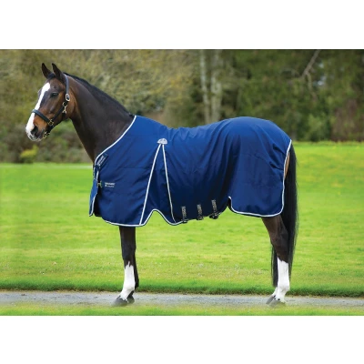 Image of Rambo Optimo Stable Sheet Navy with Beige, Baby Blue &amp;
