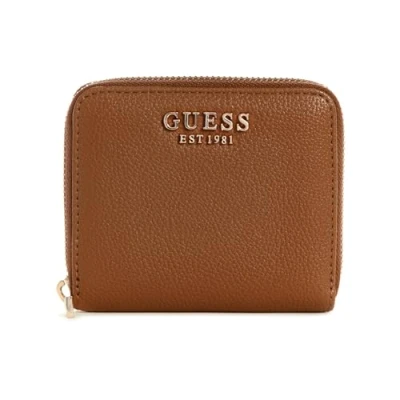 Image of Guess Laurel Small ZIP Around Wallet, Women&#039;s, Size: One Size, Cognac