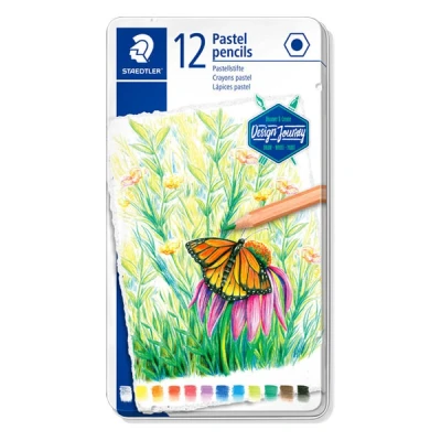 Image of STAEDTLER 146P M12 Design Journey Pastel Colouring Pencils Assorted Colours (Tin of 12)