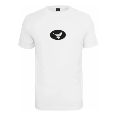 Image of Mister Tee DOVE Patch Print Tshirt, Men&#039;s, Size: Medium, White
