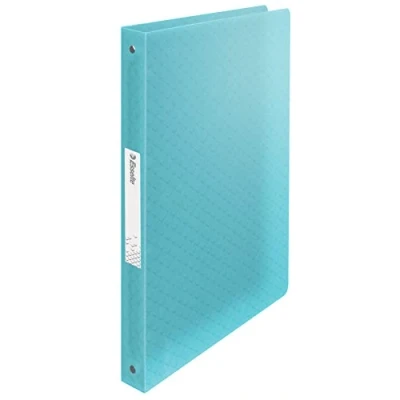 Image of Esselte Ring Binder, 140 Sheet Capacity, 25mm Spine, 4 A4 Folder, Soft Cover File, Home/Office Use, Embossed Pattern, Colour&#039;Breeze Range, Blue, 626247, Unité, 20mm Spine