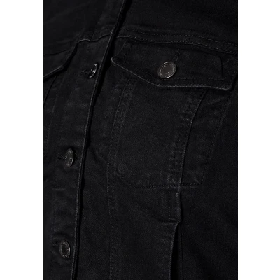 Image of Vero Moda Women&#039;s Vmruna Ls Slim DNM Jck Mix Ga Cur Noos Denim Jacket, black, 26