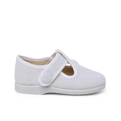 Image of Pisamonas Pepito Cierre Adherente BOTÓN Baby shoes for kids, Size: 4.5K/5K, Blanco Textile