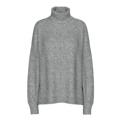 Image of Pieces Pcmalou Rollneck Jumper, Women&#039;s, Size: XS, Medium grey