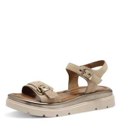 Image of Tamaris Damen Sandalette Leder TOUCH IT; TAN, EU 36