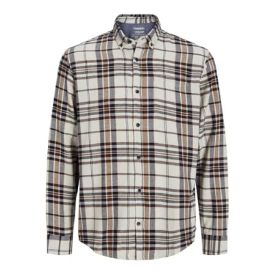 Image of Jack &amp; Jones Jjeclassic Autumn Check Shirt Shirt, Men&#039;s, Size: Large, Moonbeam