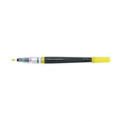 Image of Pentel XGFL 105X Colour Brush, Unique Brush Pen Filled with Watercolour Ink, Yellow, 17.5 x 1.3 cm