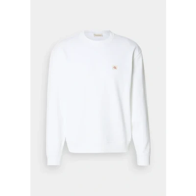 Image of Calvin Klein Jeans Badge Crewneck Sweatshirt, Men&#039;s, Size: XXL, Bright white