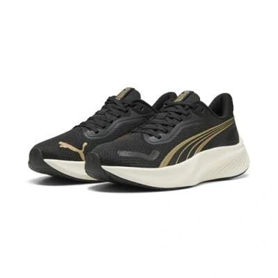 Image of Puma Unisex&#039;s Pounce Lite Road Running Shoe, Gold Black, 11 UK
