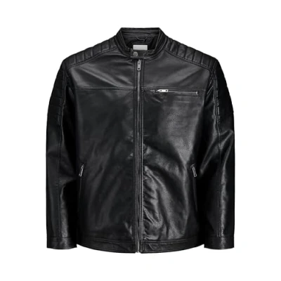 Image of Jack &amp; Jones Jcorocky Jacket Faux leather jacket, Men&#039;s, Size: 4XL, Black