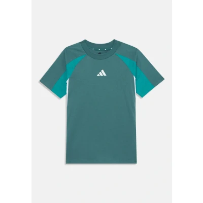 Image of adidas Performance Junior Unisex Sports Tshirt for kids, Size: 7 8y, Preloved teal/pure teal/white