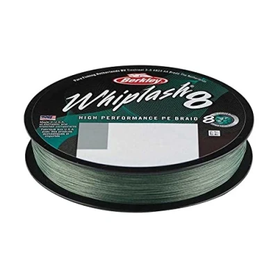 Image of Berkley Whiplash 8 Braided line Green 0.14mm / 19.2kg (300m) fishing