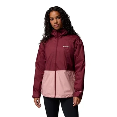 Image of Columbia Inner LIMITS Jacket Waterproof jacket, Women&#039;s, Size: XXL, Rich wine/eraser pink