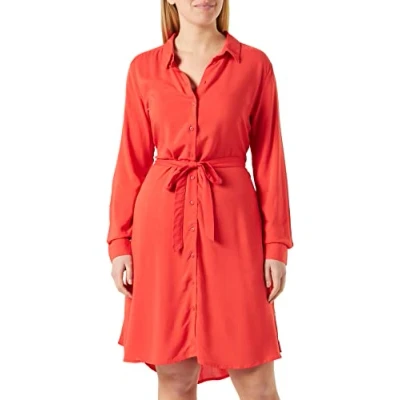 Image of ICHI Ihmain DR Shirt dress, Women&#039;s, Size: 8, Poppy red