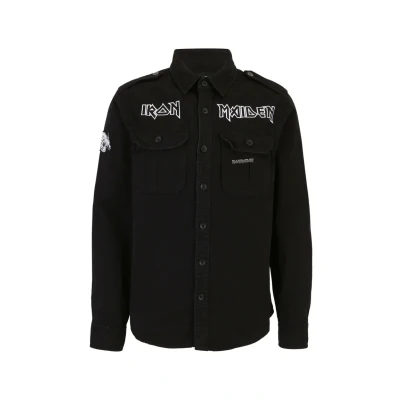 Image of Brandit Men&#039;s Maiden Vintage Shirt Eddi Ls, Black, 5XL