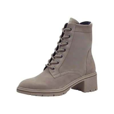 Image of Tamaris Laceup ankle boots, Women&#039;s, Size: 7, Taupe Leather/synthetics