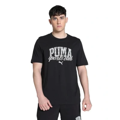 Image of Puma Class Graphic TEE Print Tshirt, Men&#039;s, Size: Medium, Black